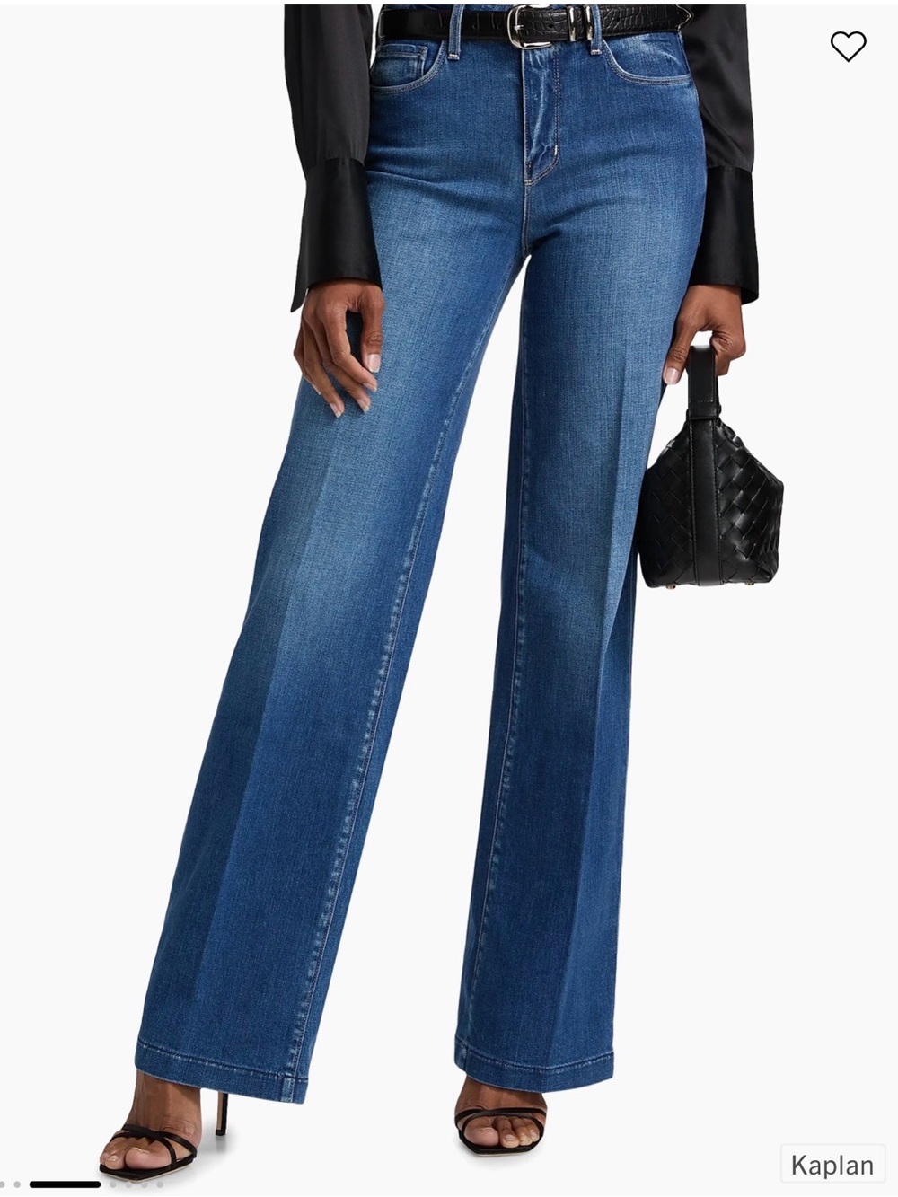 L'AGENCE Clayton High Waist Wide Leg Denim Jeans Plymouth Medium Wash Size 27